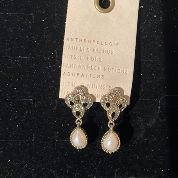 Anthropologie Jewelry - Anthropologie Pearl 14k Gold Earrings. NWT